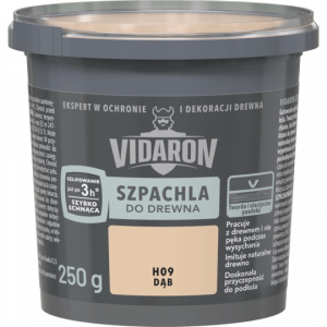 Vidaron Szpachla do Drewna 0,25kg DĄB H09 szpachlówka akrylowa gotowa zawiera terpentynę