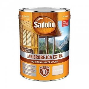 Sadolin Extra lakierobejca 10L BIAŁY KREMOWY 99 PÓŁMAT do drewna fasad domków okien drzwi