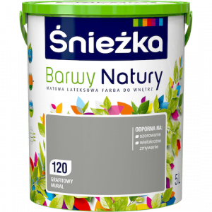 Śnieżka Barwy Natury 5L Grafitowy Mural 120 mat farba do wnętrz ścian sufitów emulsja
