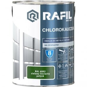 Rafil Chlorokauczuk 5L Zielony RAL6002 farba emalia chlorokauczukowa Liściasty