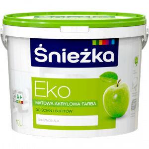 Śnieżka Eko Hipoalergiczna Emulsja 10L Biała Akrylowa biały farba Śnieżnobiała - TYLKO ODBIÓR OSOBISTY LUB WYSYŁKA NA PALECIE 