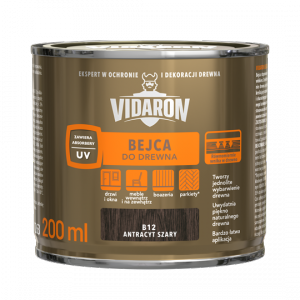 Vidaron Bejca 0,2L B12 ANTRACYT-OWY SZARY do drewna rozpuszczalnikowa imitacji na szkle metalu
