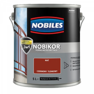 Nobikor 5L CZERWONY TLENKOWY unikor podkład minia farba antykorozyjna Nobiles emalia
