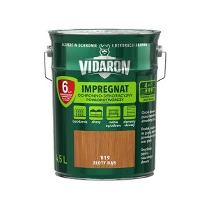 Vidaron Impregnat 4,5L V19 Złoty Dąb do drewna powłokotwórczy ochronny ogrodzeń altan elewacji ochronny