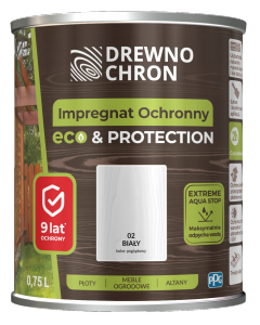 Drewnochron BIAŁY 0,75L Impregnat Eco Protection drewna do  wodny szybkoschnący
