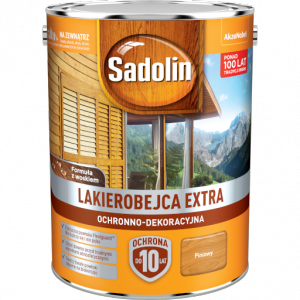 Sadolin Extra lakierobejca 5L PINIA PINIOWY 2 PÓŁMAT do drewna fasad domków okien drzwi 