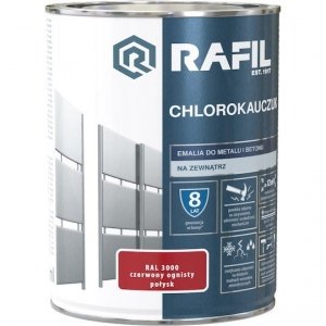 Rafil Chlorokauczuk 0,9L Czerwony RAL3000 farba emalia chlorokauczukowa ognisty