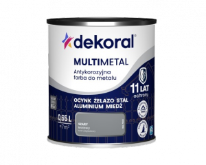 Dekoral Multimetal 0,65L SZARY RAL7046 MAT farba akrylowa antykorozyjna metalu stali ocynku żelaza miedzi aluminium betonu ceramiki drewna emalia na rdzę