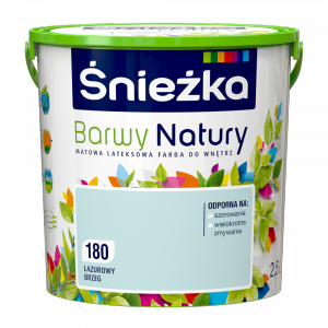 Śnieżka Barwy Natury 2,5L Lazurowy Brzeg 180 mat farba do wnętrz ścian sufitów emulsja