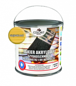 Colorit Lakier Akrylowy Drewna 2,5L MAT wodny szybkoschnący bezzapachowy BEZBARWNY z filtrami UV do wewnątrz i na zewnątrz nieżółknący boazerii 