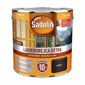Sadolin Extra lakierobejca 2,5L HEBAN 5 PÓŁMAT do drewna fasad domków okien drzwi