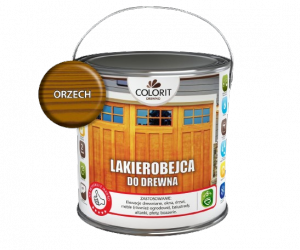 Colorit Lakierobejca Do Drewna 2,5L ORZECH szybkoschnąca satynowa farba wodna boazerii elewacji okien drzwi