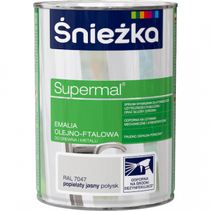 Śnieżka Olejna POPIELATY JASNY RAL7047 szara 0,8L Supermal farba olejno-ftalowa drewna metalu emalia połysk