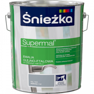 Śnieżka Olejna STALOWY MAT RAL7001 szara 10L Supermal farba olejno-ftalowa drewna metalu emalia