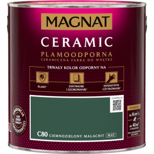 MAGNAT Ceramic 2,5L C80 Ciemnozielony Malachit ceramik ceramiczna farba do wnętrz plamoodporna