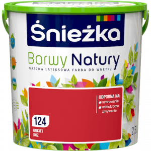 Śnieżka Barwy Natury 2,5L Bukiet Róż 124 mat farba do wnętrz ścian sufitów emulsja