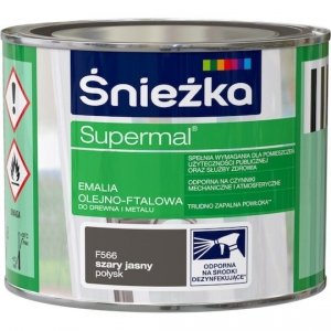 Śnieżka Emalia Olejna SZARY JASNY F566 0,2L farba ftalowa Supermal