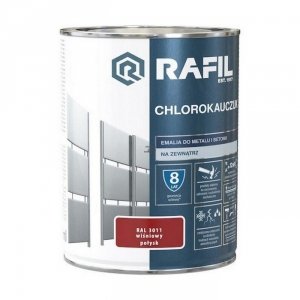 Rafil Chlorokauczuk 0,9L Wiśniowy RAL3011 wiśniowa farba metalu betonu emalia chlorokauczukowa