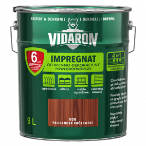 Vidaron Impregnat 9L V08 Palisander Królewski do drewna powłokotwórczy ochronny ogrodzeń altan elewacji ochronny