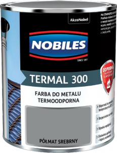 Nobiles Termal 300 SREBRNY 0,7L termoodporna farba silikonowa PÓŁMAT srebrna