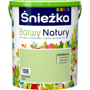 Śnieżka Barwy Natury 5L Wiosenna Łąka 108 mat farba do wnętrz ścian sufitów emulsja