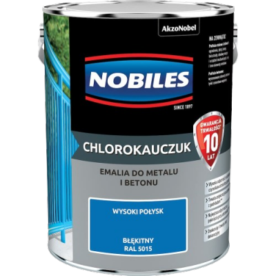 Chlorokauczuk 5L RAL5015 BŁĘKITNY Nobiles farba metalu betonu emalia stali żeliwa
