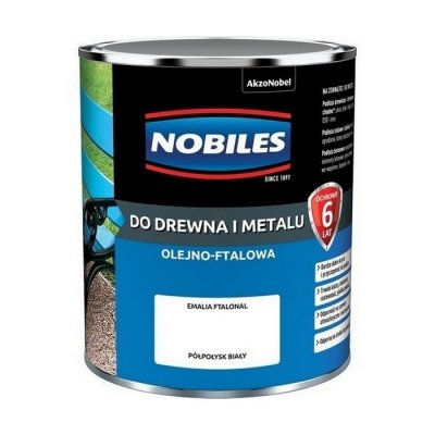 Nobiles olejna 0,7L BIAŁY biała Ftalonal farba olejno-ftalowa drewna metalu betonu emalia