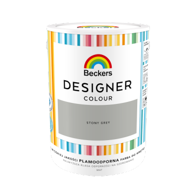 Beckers 5L STONY GREY Designer Colour farba lateksowa mat-owa do ścian sufitów