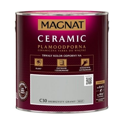 MAGNAT Ceramic 2,5L C30 Srebrzysty Granit ceramik ceramiczna farba do wnętrz plamoodporna