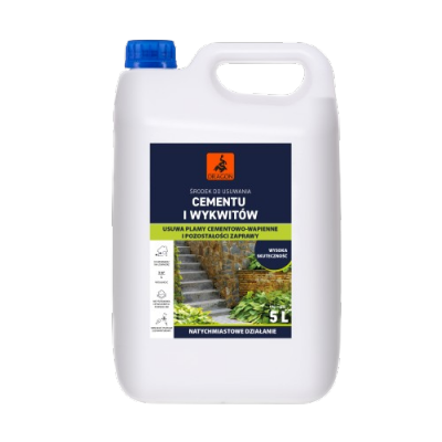 Płyn Środek Usuwania Cementu Wykwitów Zaprawy 5L Dragon usuwa pozostałości plamy