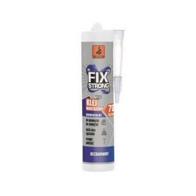 Klej Montażowy Płynny Gwóźdź 290ml BEZBARWNY FIX Strong Dragon do drewna metalu ceramiki szkła