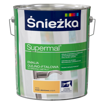 Śnieżka Olejna KOŚĆ SŁONIOWA F570 10L Supermal farba olejno-ftalowa drewna metalu emalia połysk
