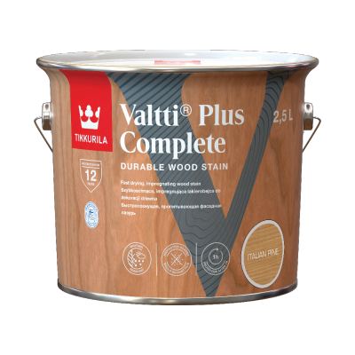 Tikkurila Lakierobejca 2,5L ITALIAN PINE sosna pinia Valtti Plus Complete szybkoschnąca impregnująca