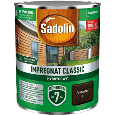 Sadolin Classic impregnat 0,75L PALISANDER 9 do drewna clasic Hybrydowy płotów altanek fasad