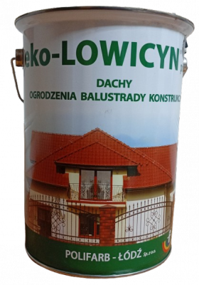 EKO-Lowicyn 5L RAL7016 SZARY ANTRACYT-OWY PÓŁMAT farba na dach do stali aluminium tynku betonu PCW Polifarb-Łódź