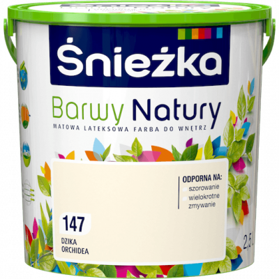 Śnieżka Barwy Natury 2,5L Dzika Orchidea 147 mat farba do wnętrz ścian sufitów emulsja