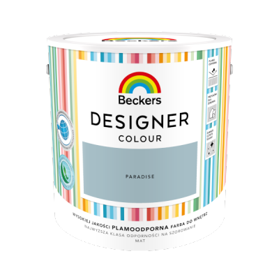Beckers 2,5L PARADISE Designer Colour farba lateksowa mat-owa do ścian sufitów