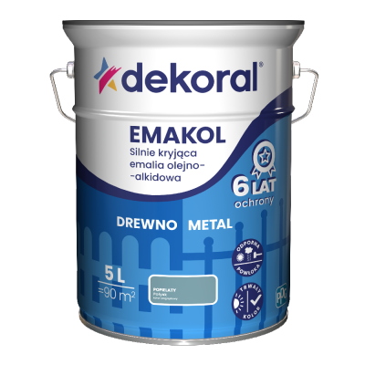 Dekoral Olejna 5L POPIELATY emakol alkidowa emalia farba drewna metalu połysk szara