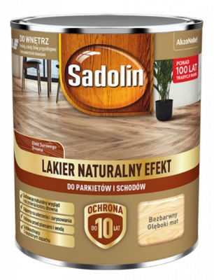 Sadolin Lakier Naturalny Efekt MAT-OWY 2,5L do parkietów podłóg schodów szybkoschnący wodny drewna głęboki