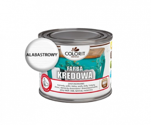 Colorit Farba Kredowa 0,75L ALABASTROWY BIAŁY do drewna renowacji mebli stylizacji ścian chalk paint 