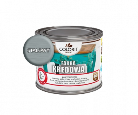 Colorit Farba Kredowa 375ml STALOWY do drewna renowacji mebli stylizacji ścian chalk paint 