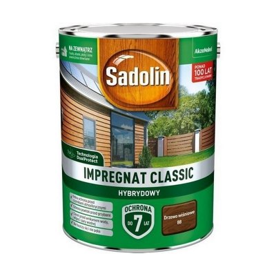 Sadolin Classic impregnat 4,5L DRZEWO WIŚNIOWE 88 do drewna clasic Hybrydowy płotów altanek fasad