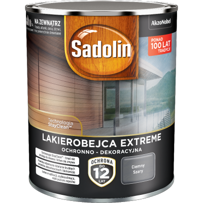 Sadolin Extreme lakierobejca 0,7L SZARY CIEMNY do drewna szybkoschnąca odporna zewnętrzna