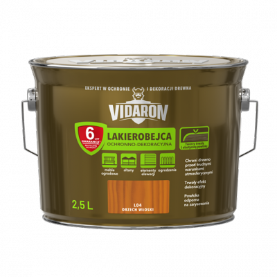 Vidaron Lakierobejca 2,5L L04 Orzech Włoski do drewna ochronno-dekoracyjna połysk