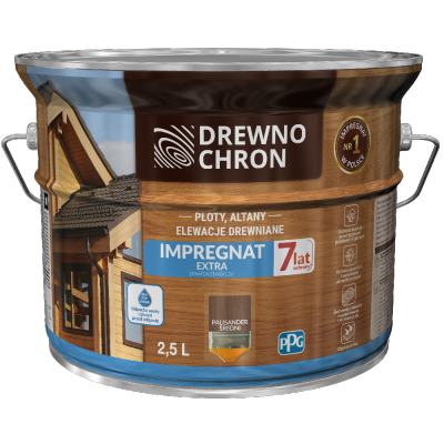 Drewnochron PALISANDER ŚREDNI 2,5L Impregnat Extra do drewna powłokotwórczy płotów altan elewacji
