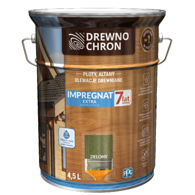 Drewnochron ZIELONY 4,5L Impregnat Extra do drewna powłokotwórczy płotów altan elewacji