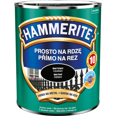 Hammerite Na Rdzę 0,7L CZARNY MAT hamerite farba szybkoschnąca antykorozyjna gruntoemalia czarna