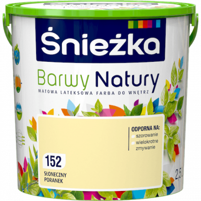 Śnieżka Barwy Natury 2,5L Słoneczny Poranek 152 mat farba do wnętrz ścian sufitów emulsja