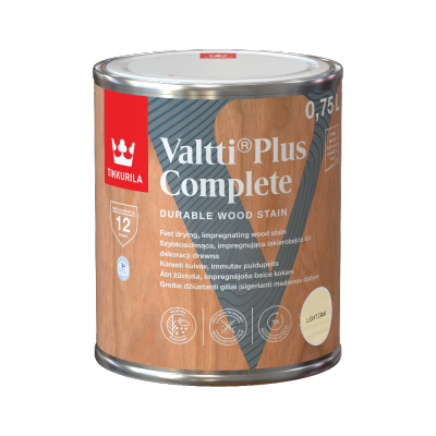 Tikkurila Lakierobejca 0,75L LIGHT OAK jasny dąb Valtti Plus Complete szybkoschnąca impregnująca