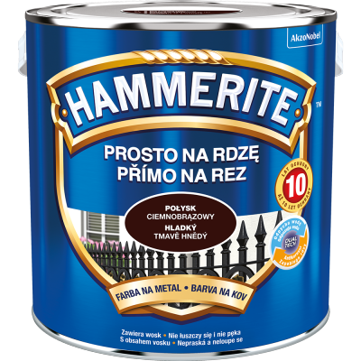 Hammerite Na Rdzę 2,5L CIEMNO-BRĄZ-OWY POŁYSK hamerite farba szybkoschnąca antykorozyjna gruntoemalia